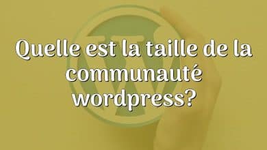 Quelle est la taille de la communauté wordpress?