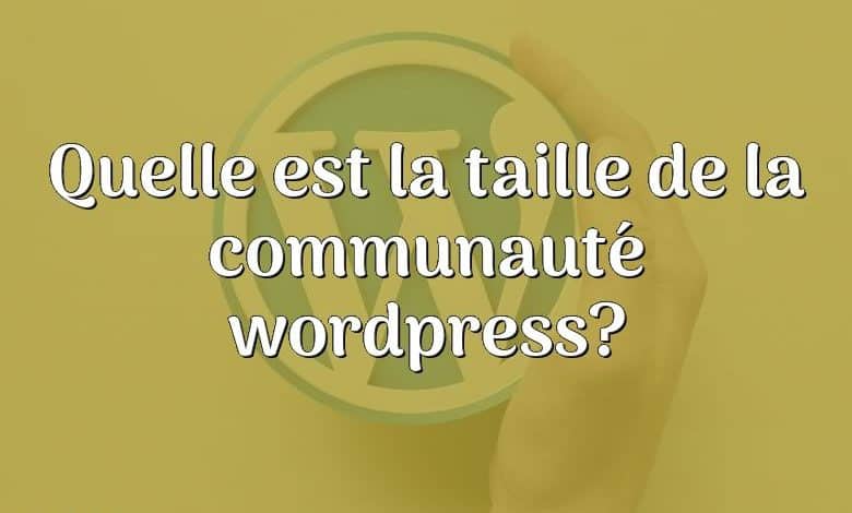 Quelle est la taille de la communauté wordpress?