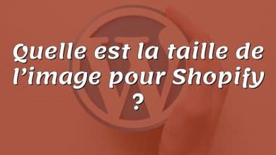 Quelle est la taille de l’image pour Shopify ?