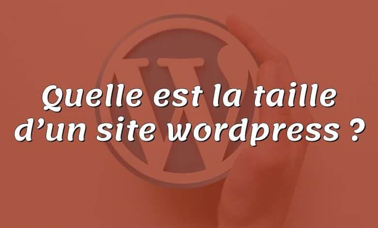 Quelle est la taille d’un site wordpress ?