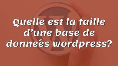 Quelle est la taille d’une base de données wordpress?