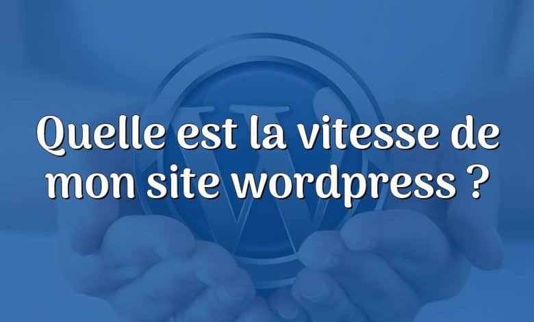 Quelle est la vitesse de mon site wordpress ?