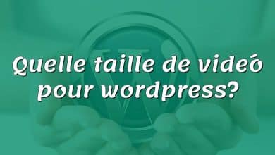 Quelle taille de vidéo pour wordpress?