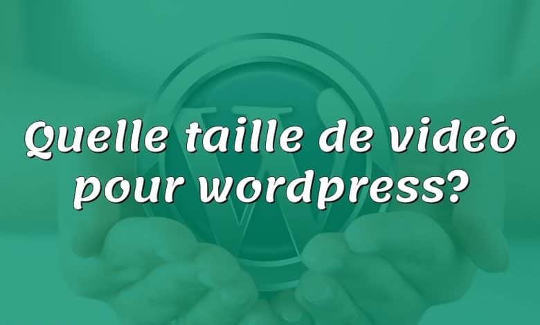 Quelle taille de vidéo pour wordpress?