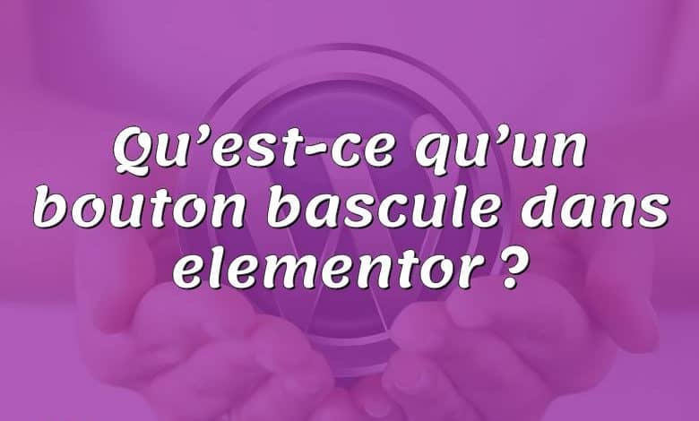 Qu’est-ce qu’un bouton bascule dans elementor ?