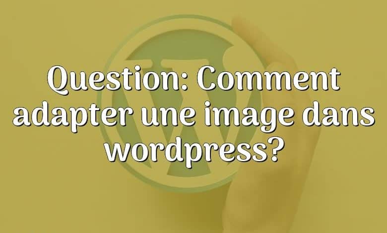 Question: Comment adapter une image dans wordpress?