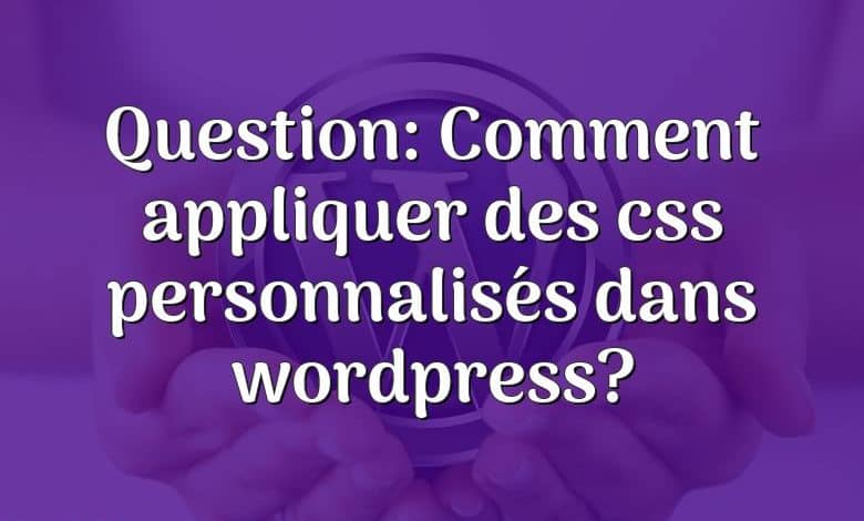 Question: Comment appliquer des css personnalisés dans wordpress?