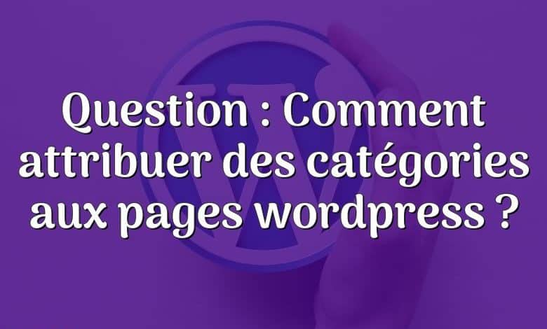 Question : Comment attribuer des catégories aux pages wordpress ?