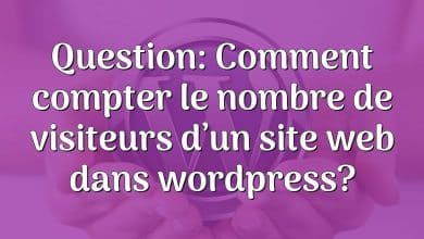 Question: Comment compter le nombre de visiteurs d’un site web dans wordpress?