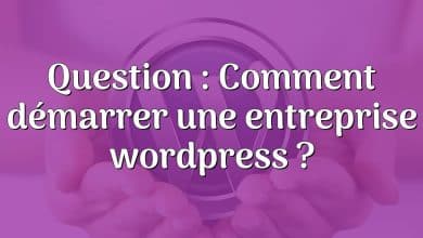 Question : Comment démarrer une entreprise wordpress ?