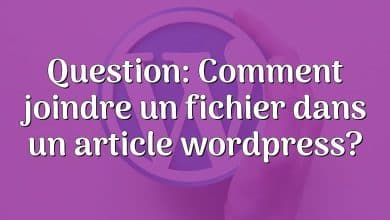 Question: Comment joindre un fichier dans un article wordpress?