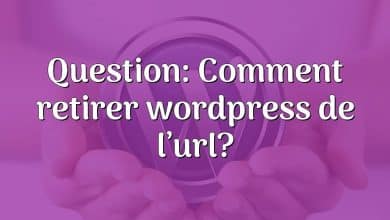 Question: Comment retirer wordpress de l’url?