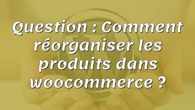 Question : Comment réorganiser les produits dans woocommerce ?