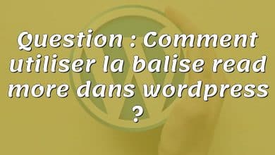 Question : Comment utiliser la balise read more dans wordpress ?