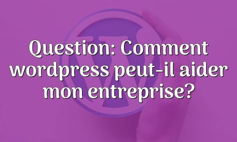 Question: Comment wordpress peut-il aider mon entreprise?