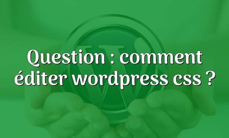 Question : comment éditer wordpress css ?