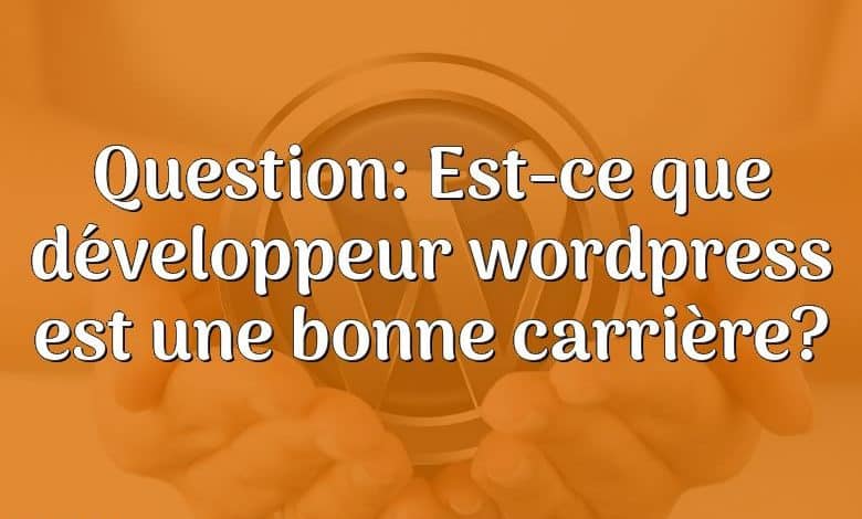 Question: Est-ce que développeur wordpress est une bonne carrière?