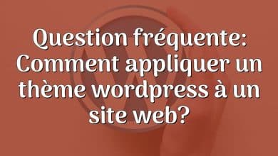 Question fréquente: Comment appliquer un thème wordpress à un site web?