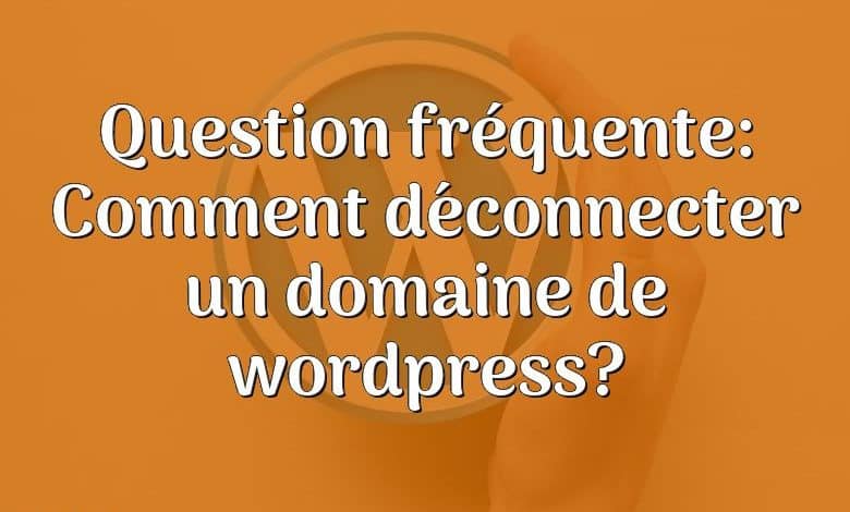 Question fréquente: Comment déconnecter un domaine de wordpress?