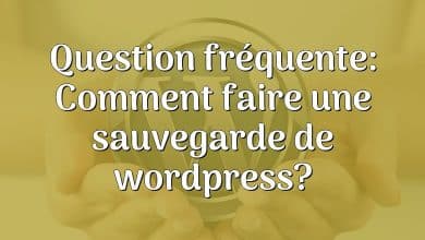 Question fréquente: Comment faire une sauvegarde de wordpress?