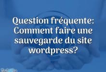 Question fréquente: Comment faire une sauvegarde du site wordpress?