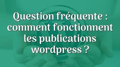 Question fréquente : comment fonctionnent les publications wordpress ?