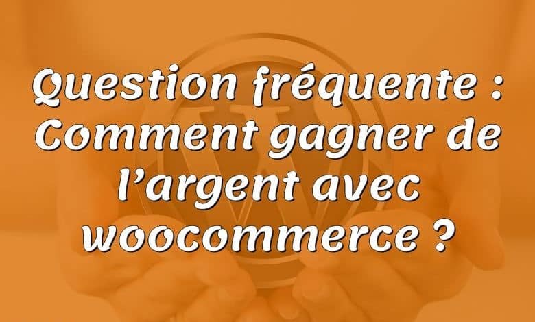 Question fréquente : Comment gagner de l’argent avec woocommerce ?