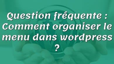 Question fréquente : Comment organiser le menu dans wordpress ?