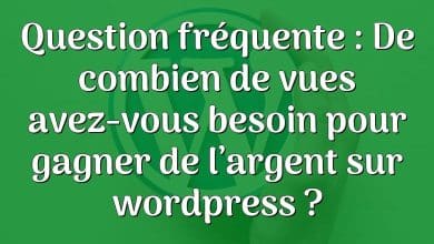 Question fréquente : De combien de vues avez-vous besoin pour gagner de l’argent sur wordpress ?