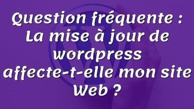 Question fréquente : La mise à jour de wordpress affecte-t-elle mon site Web ?