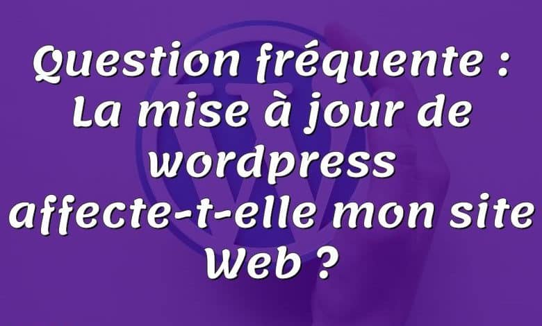 Question fréquente : La mise à jour de wordpress affecte-t-elle mon site Web ?