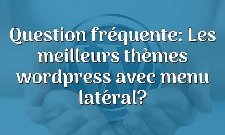 Question fréquente: Les meilleurs thèmes wordpress avec menu latéral?