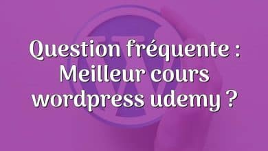 Question fréquente : Meilleur cours wordpress udemy ?