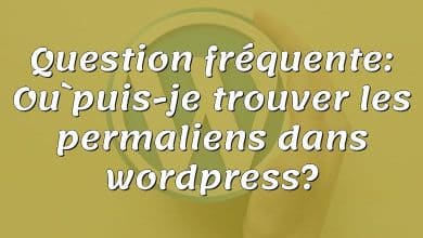 Question fréquente: Où puis-je trouver les permaliens dans wordpress?