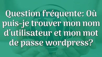 Question fréquente: Où puis-je trouver mon nom d’utilisateur et mon mot de passe wordpress?