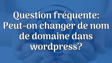 Question fréquente: Peut-on changer de nom de domaine dans wordpress?