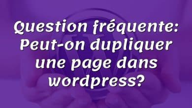 Question fréquente: Peut-on dupliquer une page dans wordpress?