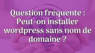 Question fréquente : Peut-on installer wordpress sans nom de domaine ?