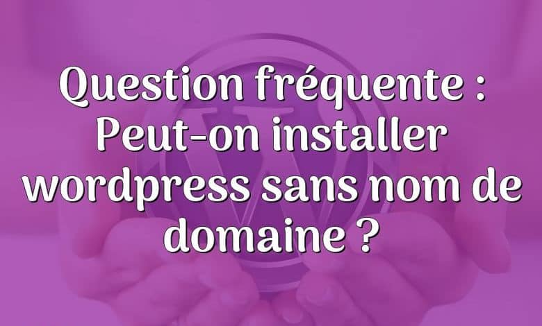 Question fréquente : Peut-on installer wordpress sans nom de domaine ?