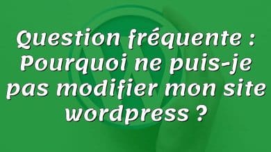 Question fréquente : Pourquoi ne puis-je pas modifier mon site wordpress ?