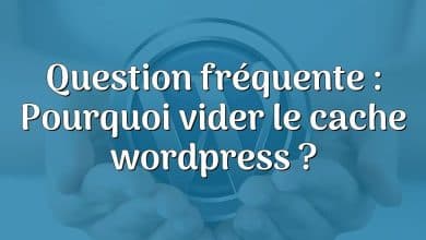 Question fréquente : Pourquoi vider le cache wordpress ?