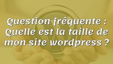 Question fréquente : Quelle est la taille de mon site wordpress ?