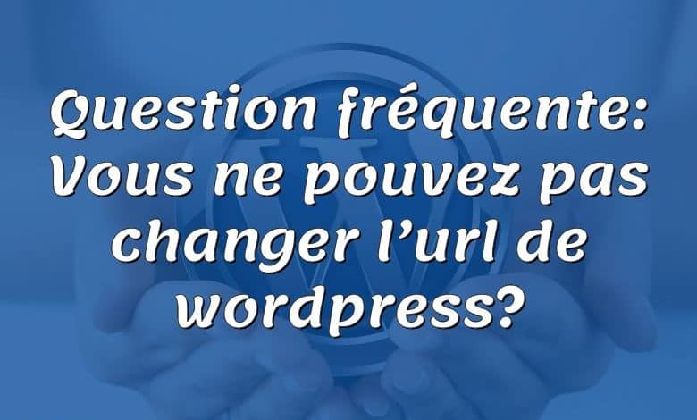 Question fréquente: Vous ne pouvez pas changer l’url de wordpress?