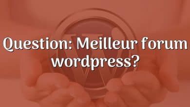 Question: Meilleur forum wordpress?