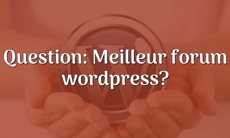 Question: Meilleur forum wordpress?