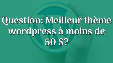 Question: Meilleur thème wordpress à moins de 50 $?