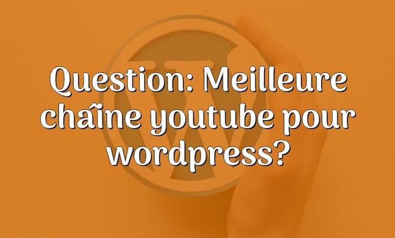 Question: Meilleure chaîne youtube pour wordpress?