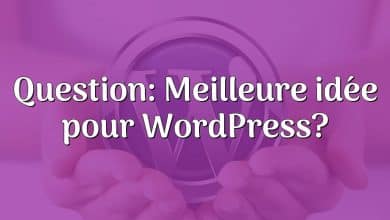Question: Meilleure idée pour WordPress?