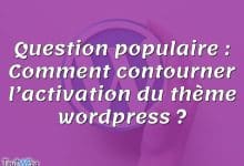 Question populaire : Comment contourner l’activation du thème wordpress ?