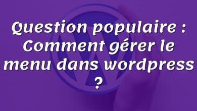 Question populaire : Comment gérer le menu dans wordpress ?